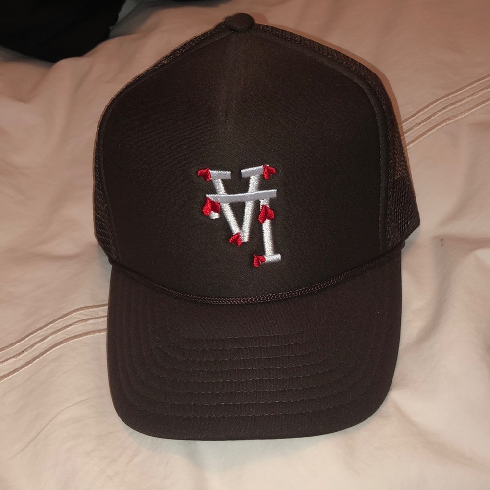 Brown Trucker Hat with Embroidered Logo